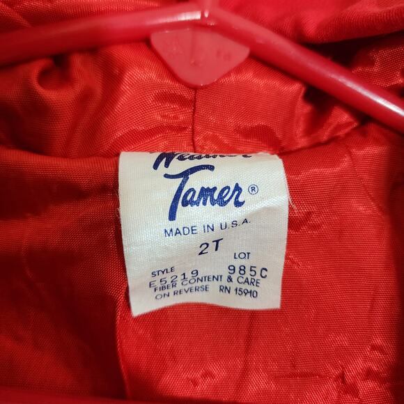 Vintage Weather Tamer toddler hooded fully lined red button front coat size 2T - Picture 2 of 12